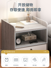 床头柜现代简约迷你置物架简易家用卧室小柜子储物柜创意灰床边柜