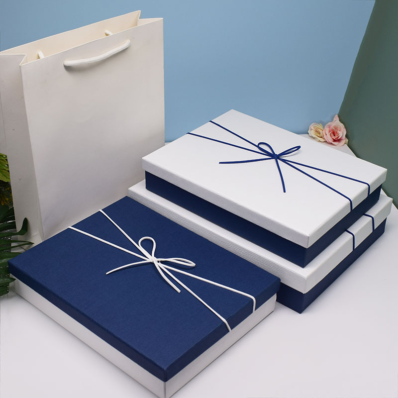 高档天地盖围巾礼盒 简约蝴蝶结礼品盒 天地盖相册包装盒现货批发