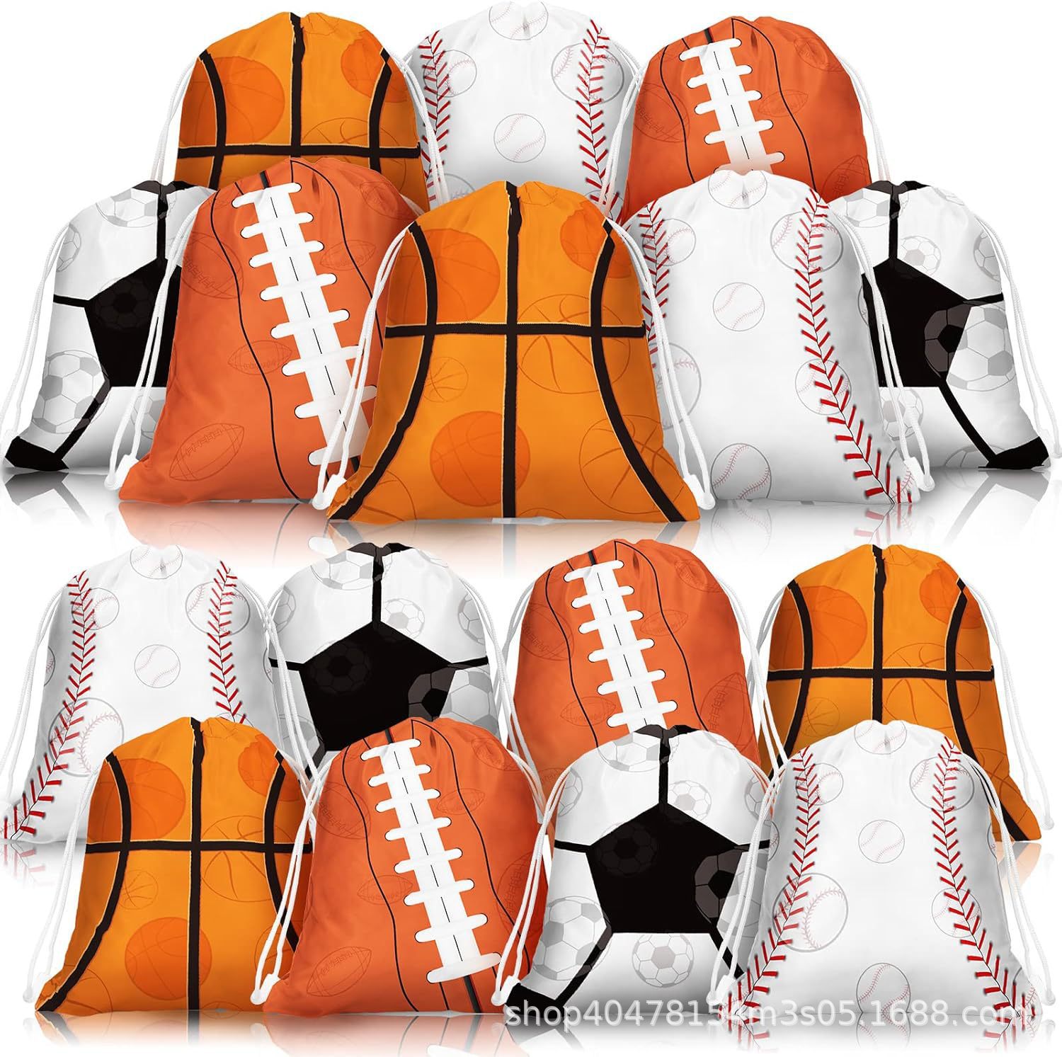 篮球束口袋十四篮球儿童生日派对抽绳双肩背包袋便携收纳袋跨境新