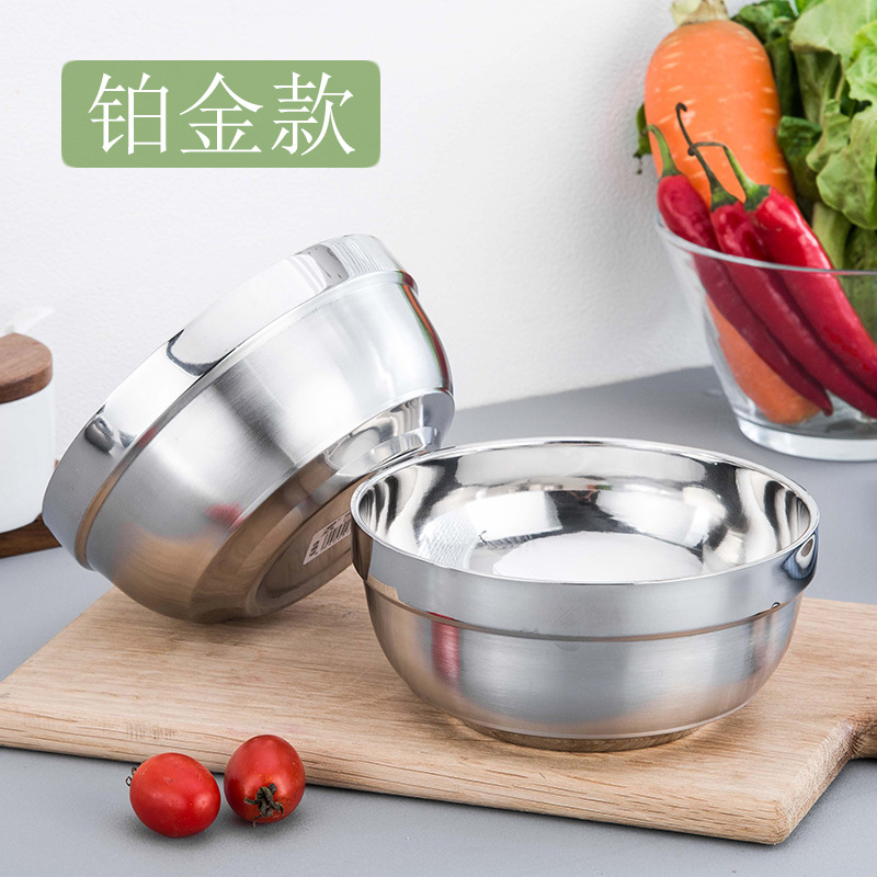 Tazón de Acero Inoxidable – Doble Pared, Acabado Pulido, Ideal para Sopa o Arroz, Mayorista