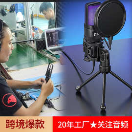 2025新品跨境热销外贸游戏RGB电竞电容电脑桌面麦克风话筒SF-777R
