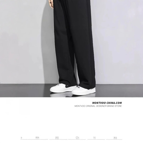 Men's Loose Straight Leg Grey Sweatpants 2025 New Arrival Cotton Spring and Autumn Youth Wide Leg Casual Pants