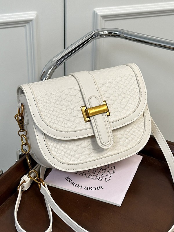Bolso para mujeres 2026 nueva moda transfronteriza versátil bolso de silla de montar de color sólido sensación de lujo ligero tejido mochila