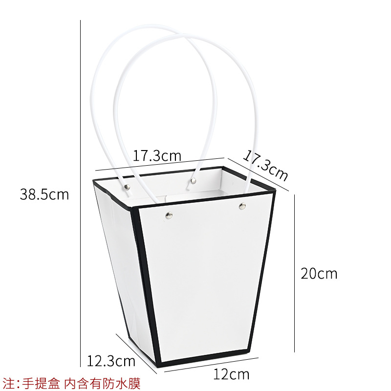 Bolso especial transfronterizo para flores, descuento al por mayor, bolsa trapezoidal de papel kraft impermeable, bolsa de embalaje de regalo, bolsa de ramo