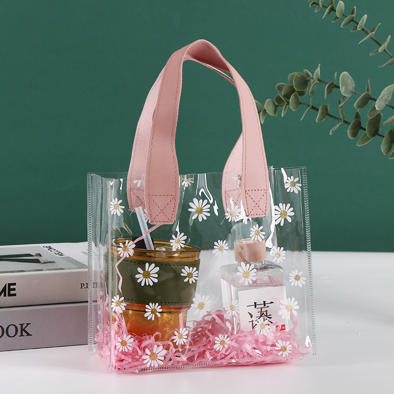 Bolsas de plástico de PVC transparentes bolsas de regalo estereoscópicas bolsas de regalo de compromiso caramelo de boda bolsas de regalo portátiles al por mayor