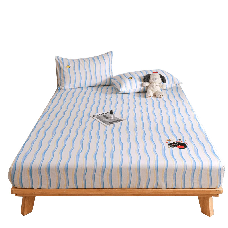 Colcha de cama de tela gruesa vieja de algodón, funda de cama de dibujos animados para niños de una sola pieza, funda protectora de colchón nueva, funda de cama individual con todo incluido