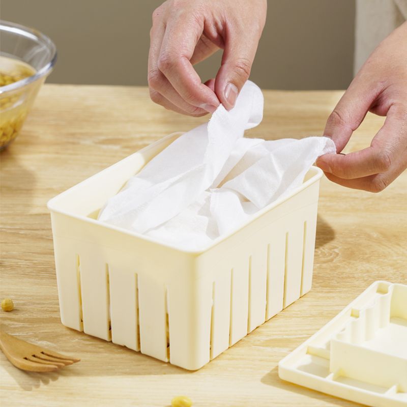 Molde de tofu Un conjunto completo de herramientas para hacer tofu, cestas de tofu caseras, caja de plástico especial, amoladora de tofu con agua a presión