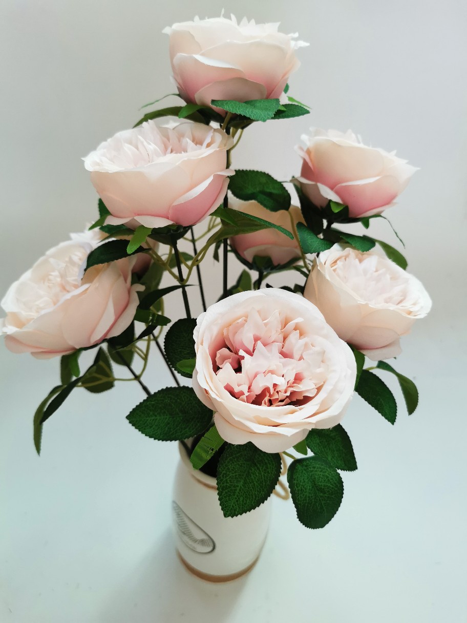 9 flores de rosa flores de seda flores de decoración image 2