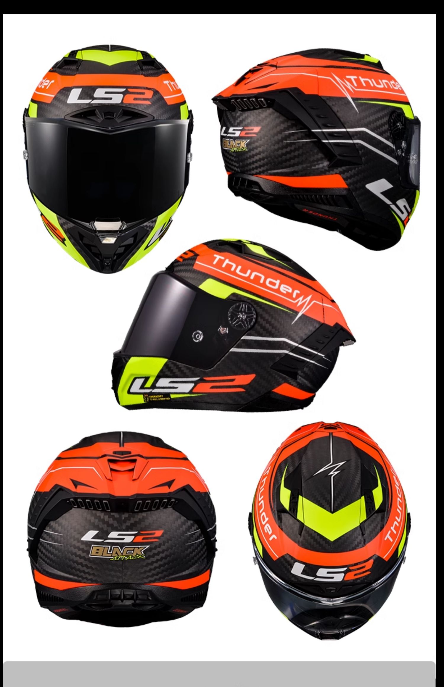 Carbon Fiber Motorcycle Helmet for Men and Women, Motorcycle Racing Full-Face Helmet, All-Season Summer Thunder Ff805