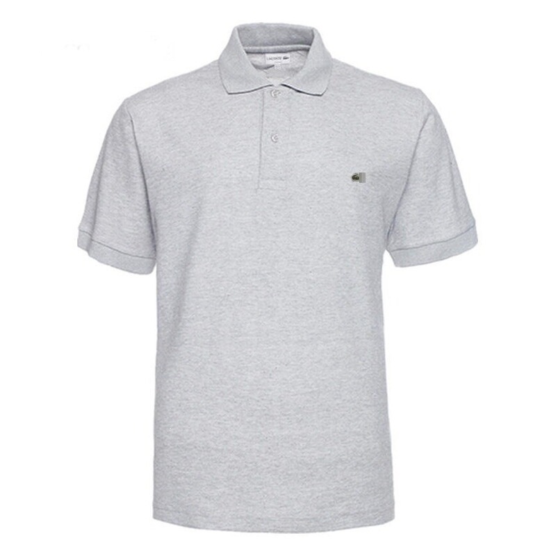 Lac embroidered small fish pattern crocodile polo shirt men's cross-border casual business lapel short-sleeve solid color top Lac embroidered small fish pattern crocodile polo shirt men's cross-border casual business lapel short-sleeve solid color top