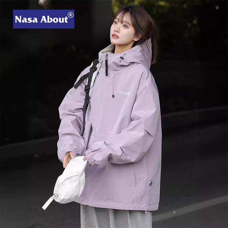 NASA Front and Reverse Jacket Men's and Women's Spring and Autumn New Loose Students Advanced Design Sense American Charge Clothes
