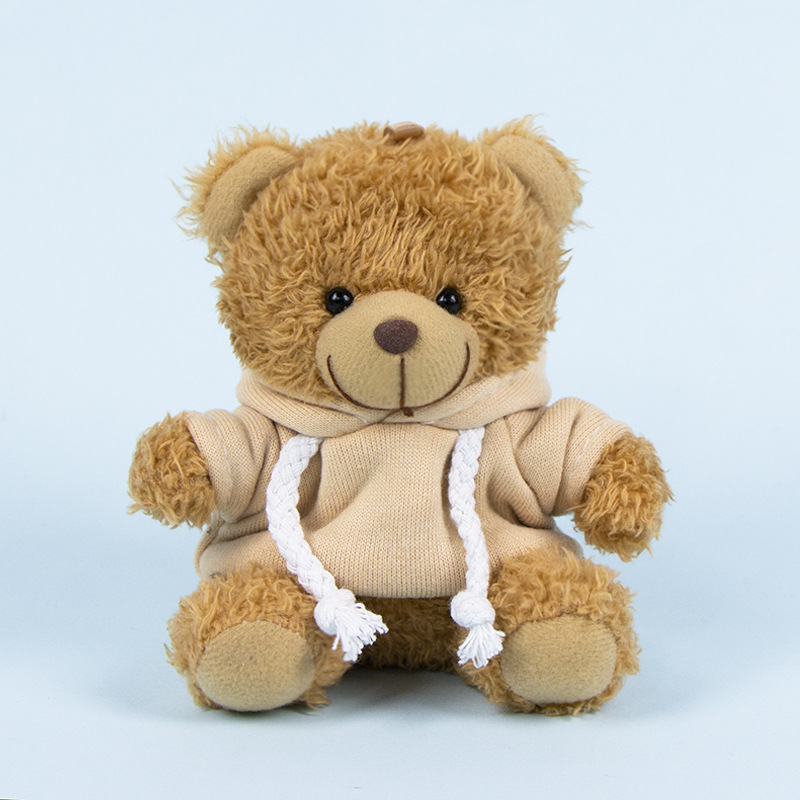 Lindo osito llavero colgante regalo creativo muñecas de peluche vestidas osito de peluche colgante de mochilas escolares para parejas