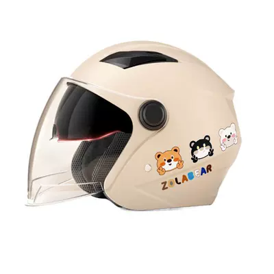 Suitable for winter riding electric car motorcycle men's and women's helmet winter warm anti fog belt scarf hot selling double mirror (Motosiklet kaskı (dəbilqə)) - new-national-standard-apricot-double-mirror-anti-fog-winter-warm-helmet