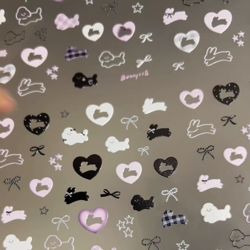 New Nail Art Stickers Winter Heart Snow Dog Snow Rabbit Embossed Niche Ins Girl Heart Ccd Water Cup Nail Stickers New Nail Art Stickers Winter Heart Snow Dog Snow Rabbit Embossed Niche Ins Girl Heart Ccd Water Cup Nail Stickers