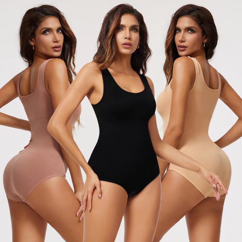 Women's Triangle-Shaped One-Piece Shapewear with Button Closure, Open Crotch, Tummy Control, Waist Cincher, Butt Lifter, and Bust Support Body Shaping Lingerie