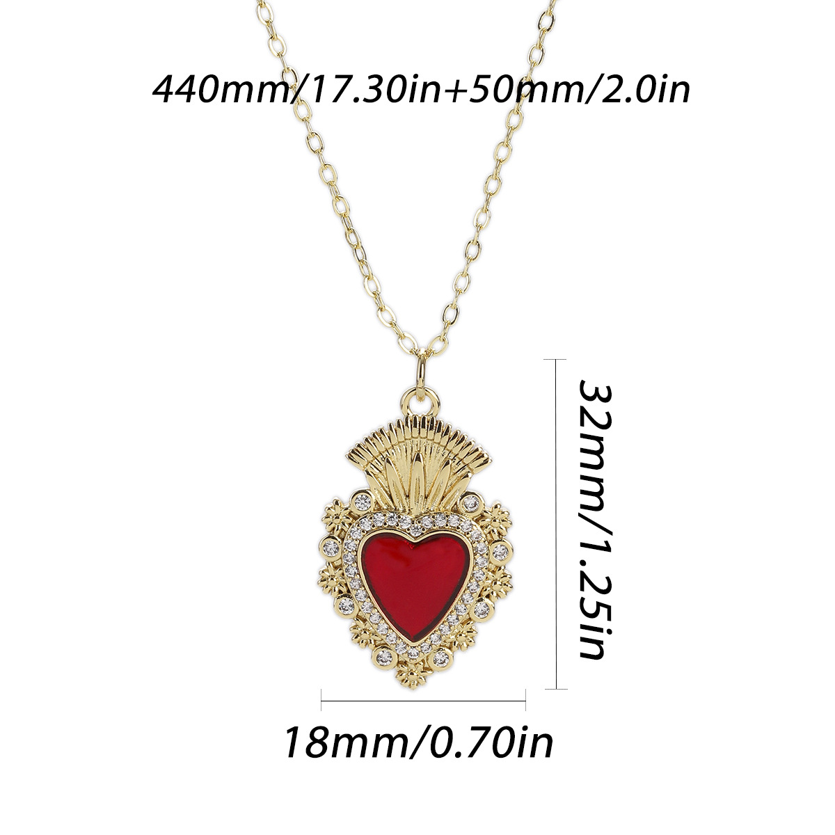 17g Weight Pendant, Chain Jewelry Making Type Copper Chain Material 1 Piece Quantity Holiday, Street Occasion Copper Material Heart Shape Pattern Unisex Gender Plating Design Retro, Simple Style Style 1 Piece Copper Heart Shape Pendant Chain 12