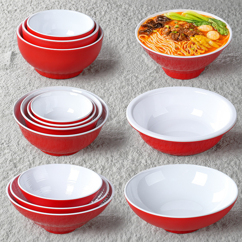 melamine red and white beef ramen bowl noodle shop special creative plastic soup bowl fast food chaos rice noodle hot and sour powder bowl melamine red and white beef ramen bowl noodle shop special creative plastic soup bowl fast food chaos rice noodle hot and sour powder bowl