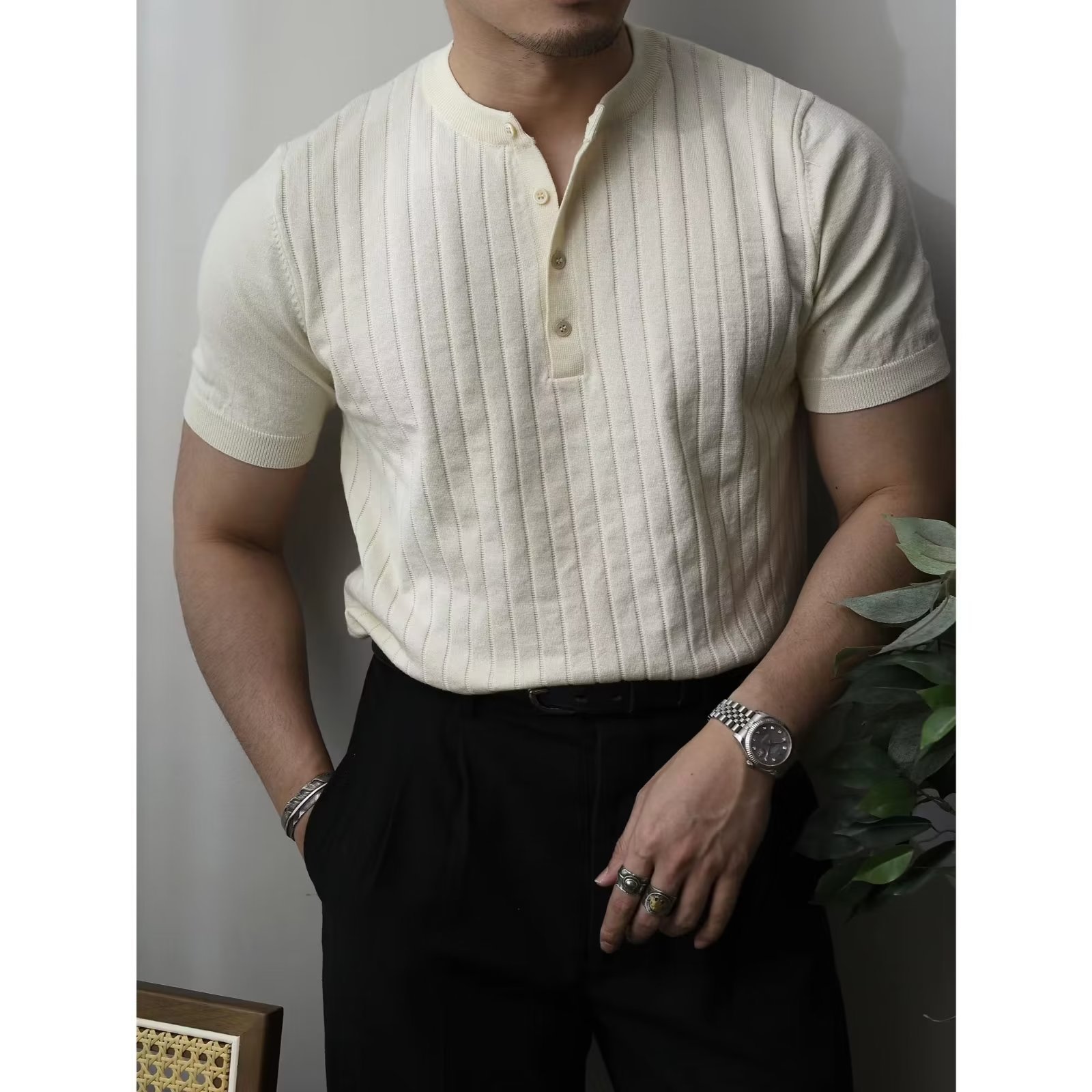 Nuevo 2023 todo partido color puro moda juvenil popular temperamento manga corta Polo verano estándar estilo japonés moda hombres