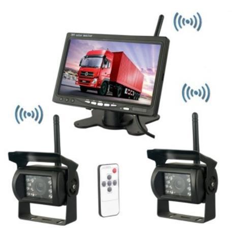7-inch wireless front and rear dual recording reversing image car wiring-free HD night vision camera car display