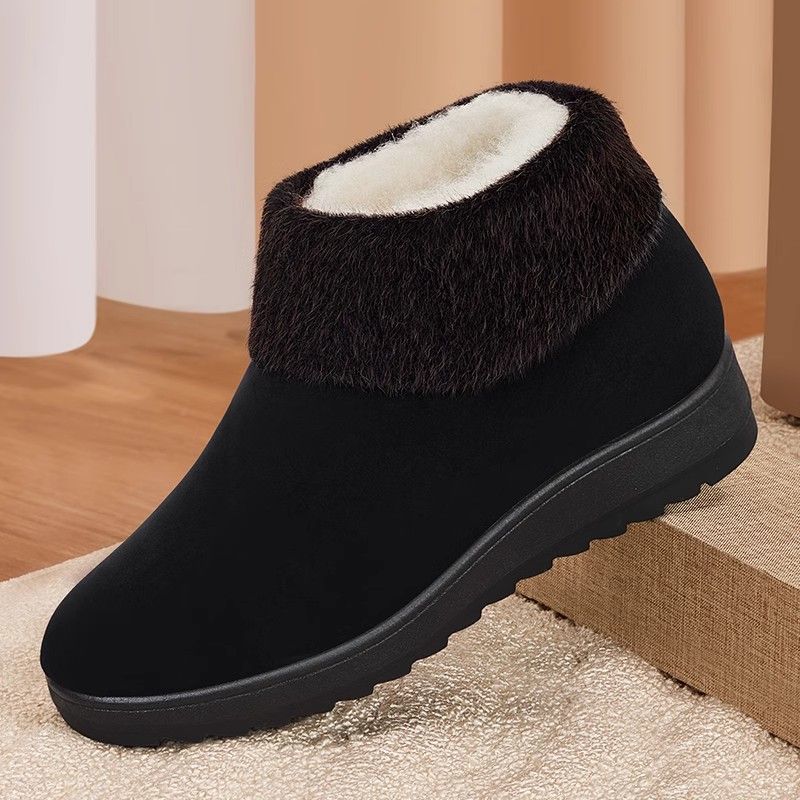 老北京布鞋冬加厚加绒保暖棉鞋妈妈防滑老人奶奶舒适防滑东北棉靴