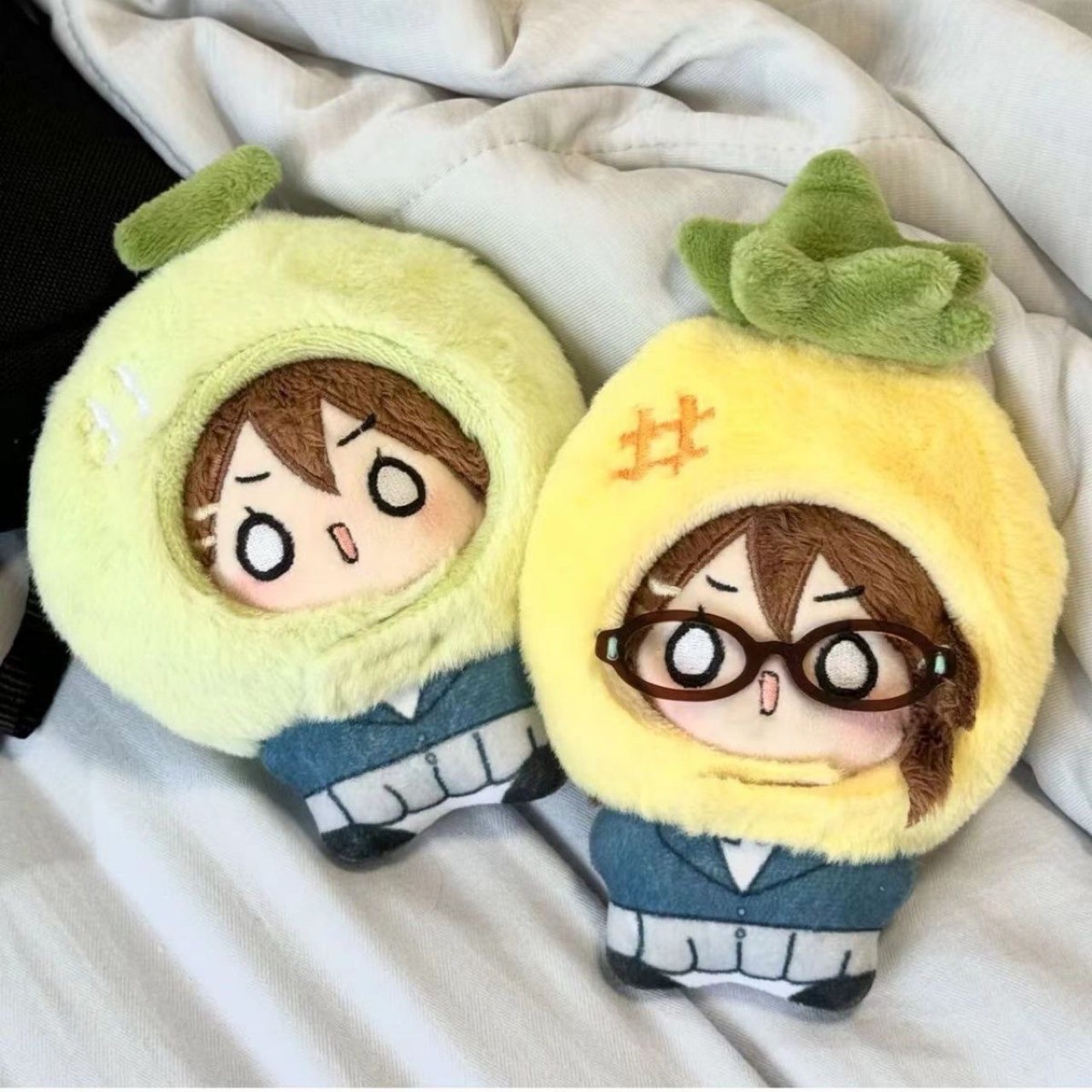 Alto valor facial auto-desprecio melón 10 cm muñeca de algodón cabeza lindo muñeca de peluche muñeca ropa de muñeca colgante