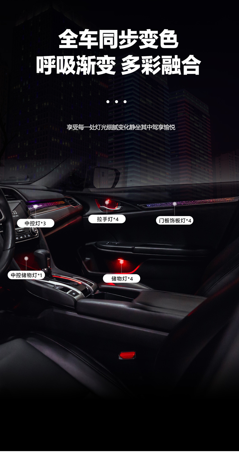 Car Ambient Light Suitable for Honda Civic 2016-2021 Honda Civic Ambient Light