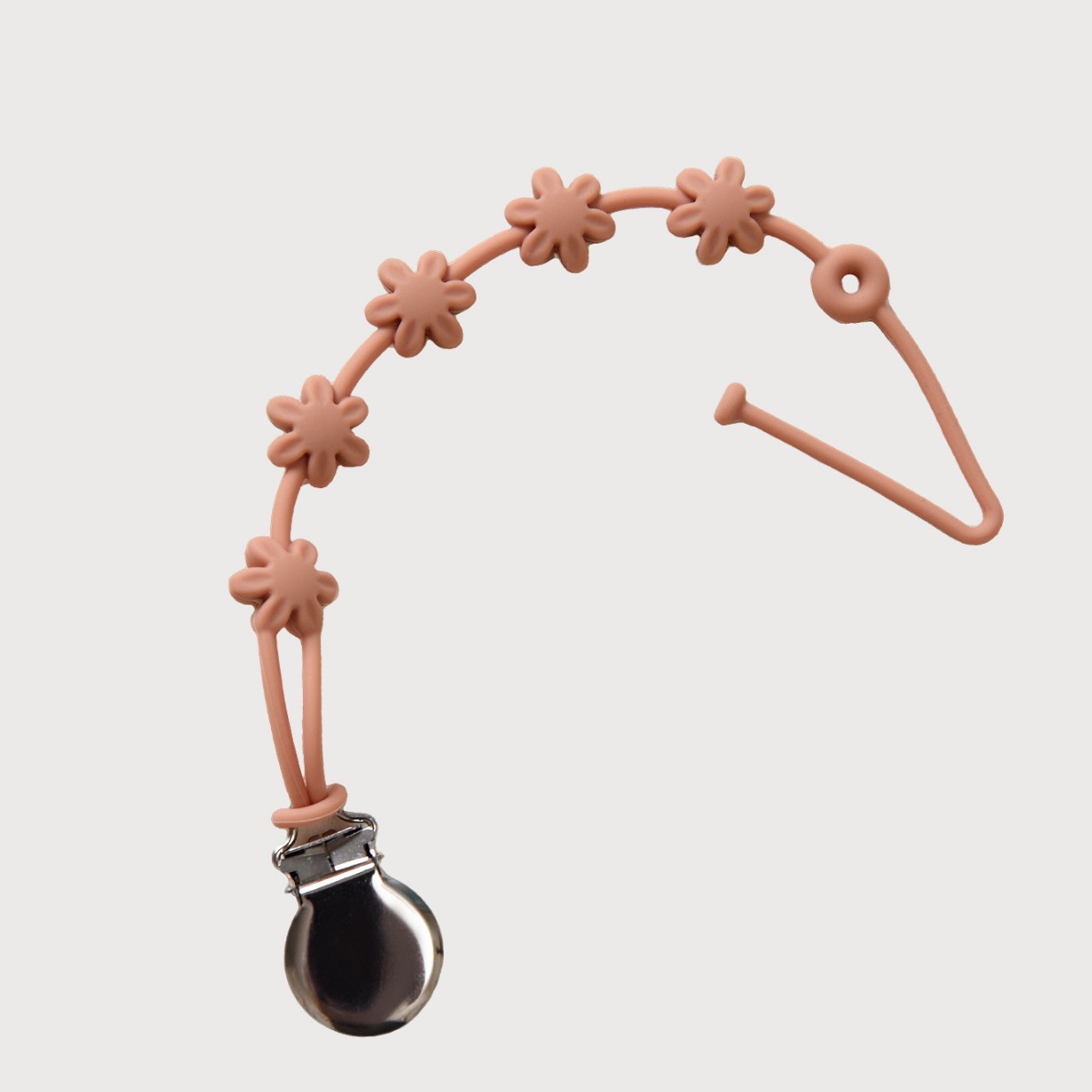 Huahua 젖꼭지 체인: 라이트 오렌지 + 304 클립