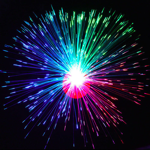 Gem base fiber optic light LED colorful flash night light glowing baby's breath toy holiday decoration light street stall