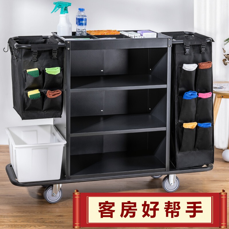 Hotel guest room multi-functional hand push linen car cleaning work car cleaning car cloth bag guest cleaning cleaning service car