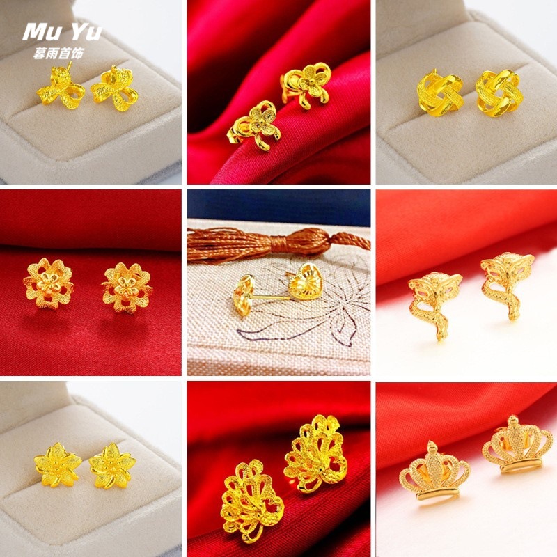 小红书款爱心耳钉民族风磨砂花朵耳环甜美女耳线耳饰货源一件代发