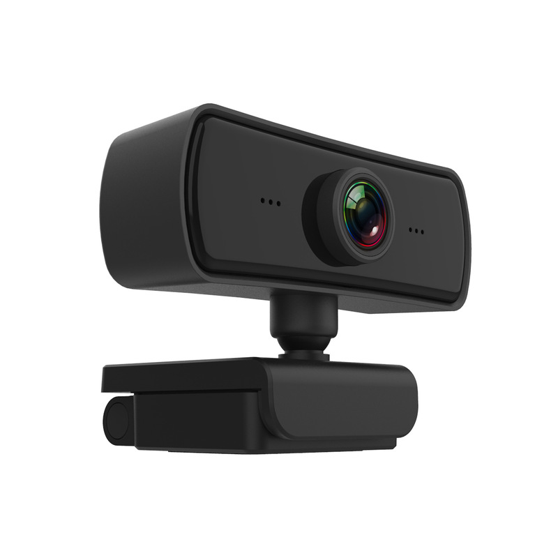 Computer webcam HD 2k wide-angle driver-free plug-and-play USB video conference with microphone privacy cover