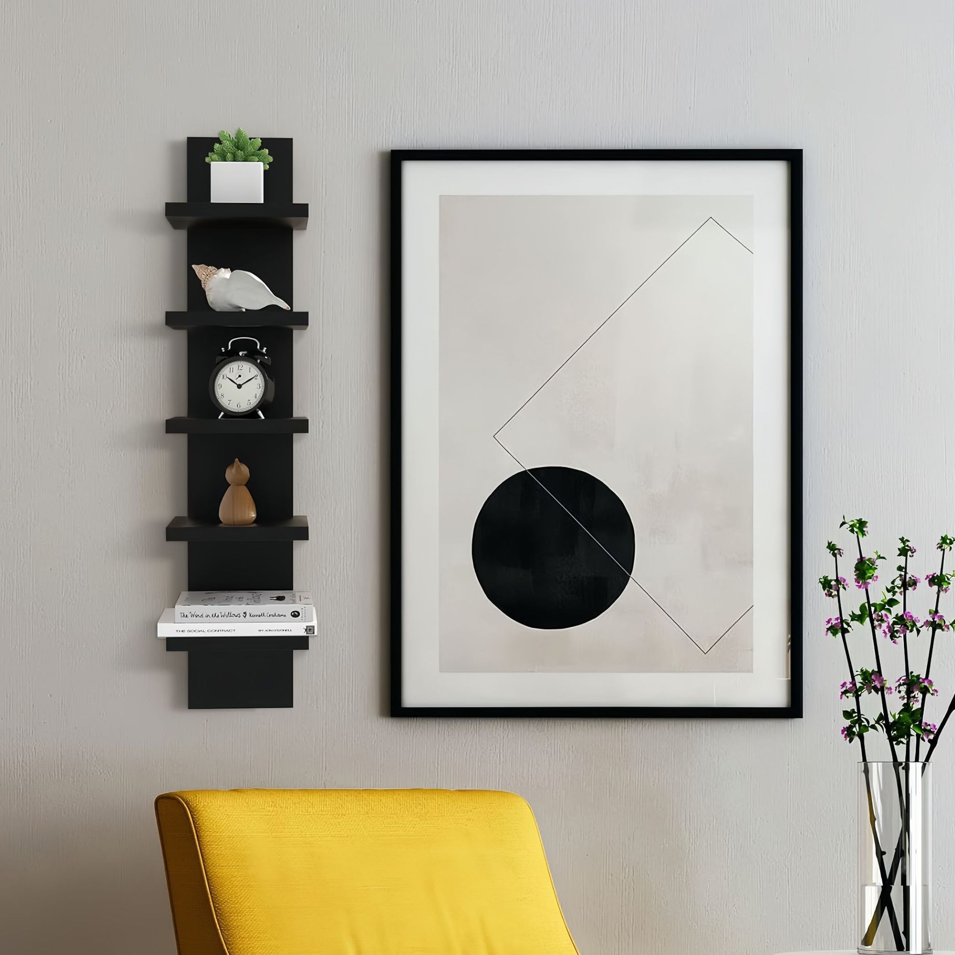 Cross-Border Wall-Mounted Storage Shelves, No-Drill Installation, Multi-Layer Display Rack for Living Room, Bedroom, Bathroom