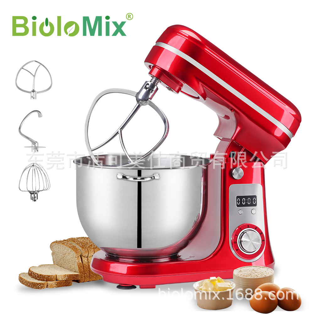 跨境直流静音6L和面机搅面机1200W厨师机打蛋器搅拌机Stand mixer