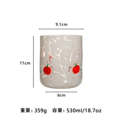 手工彩点开口贴片杯加厚水晶玻璃杯高颜值