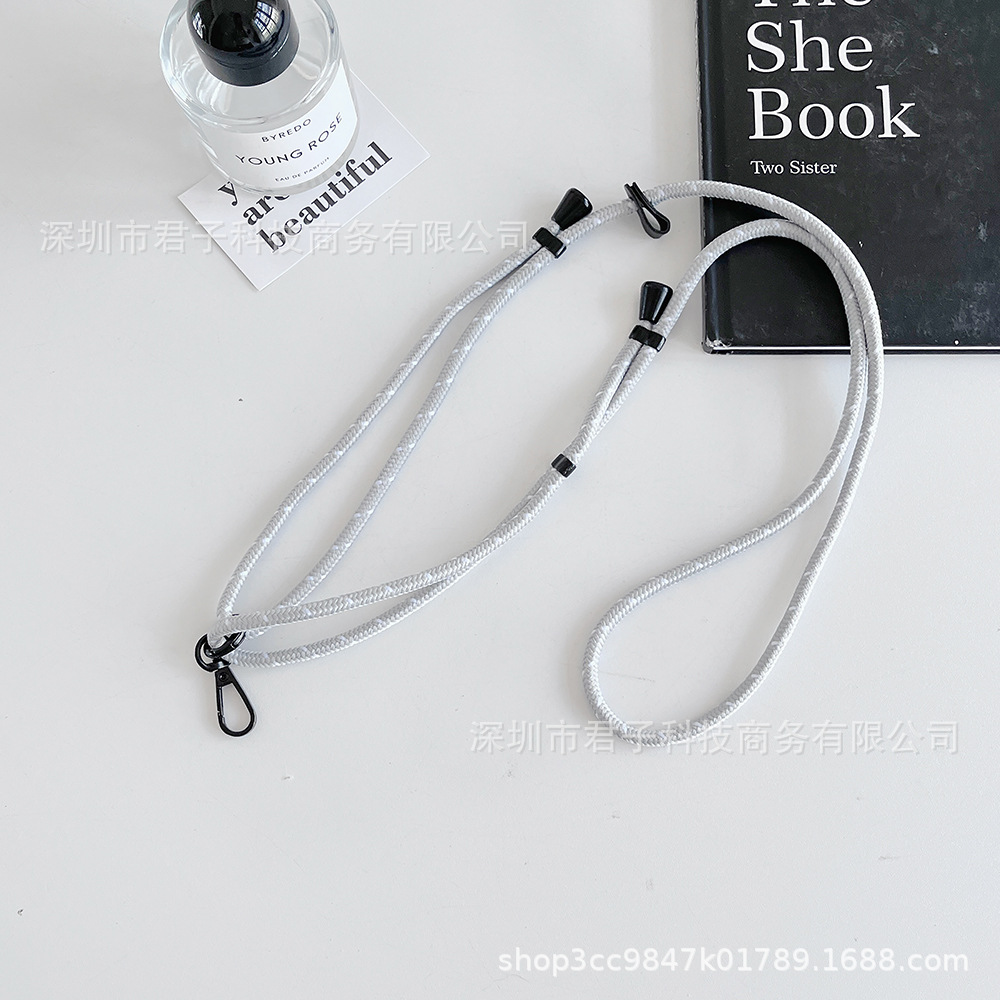 Personalidad japonesa y coreana de doble botón colgante colgante de doble botón colgante ajustable de hombro colgante de cuello para teléfono móvil bolso universal cuerda de botella de agua