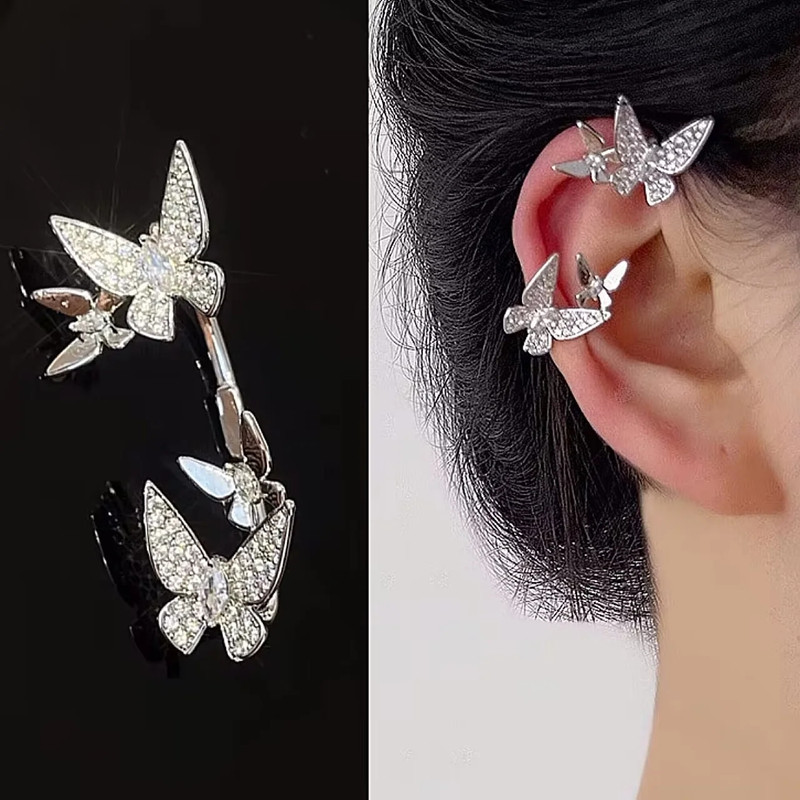 Elegant Fashion Butterfly Rhinestone Butterfly Rhinestones Women's Ear Clips display picture 1