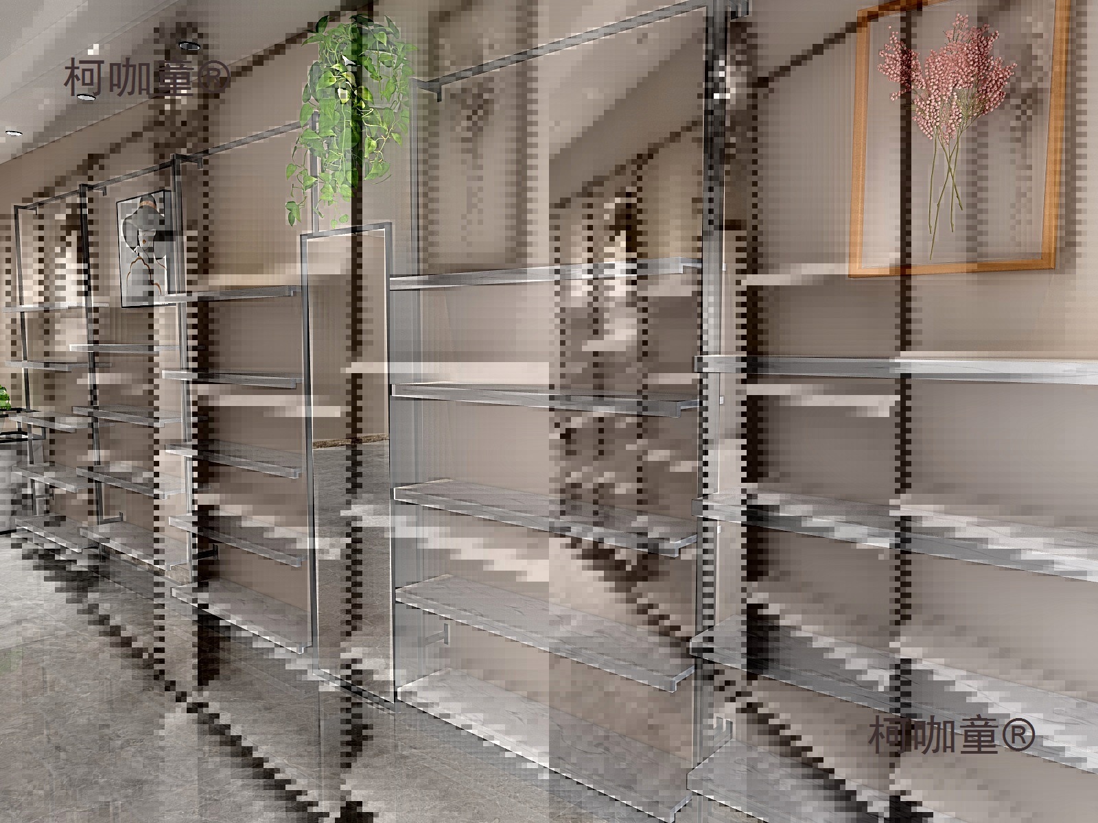 轻奢鞋店鞋架男女鞋货架包包童鞋展示架店铺装修壁挂式多层麦太保