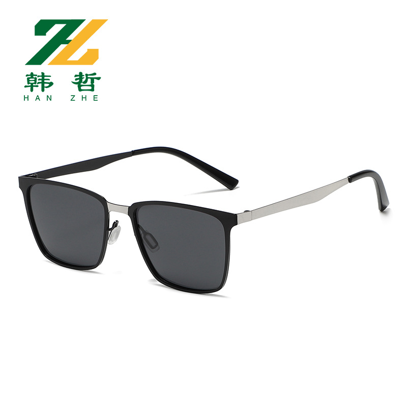 New Men's Color Changing Polarized Metal Box Sunglasses Night Vision Driving Sunglasses Riding Glasses Sunglasses