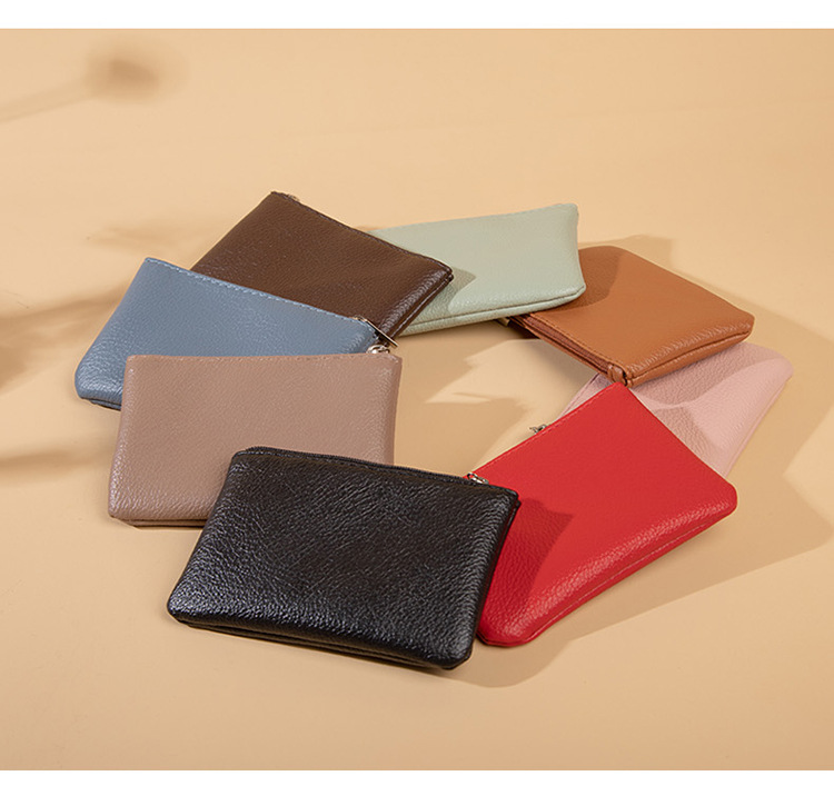 Unisex Solid Color Pu Leather Zipper Coin Purses display picture 4