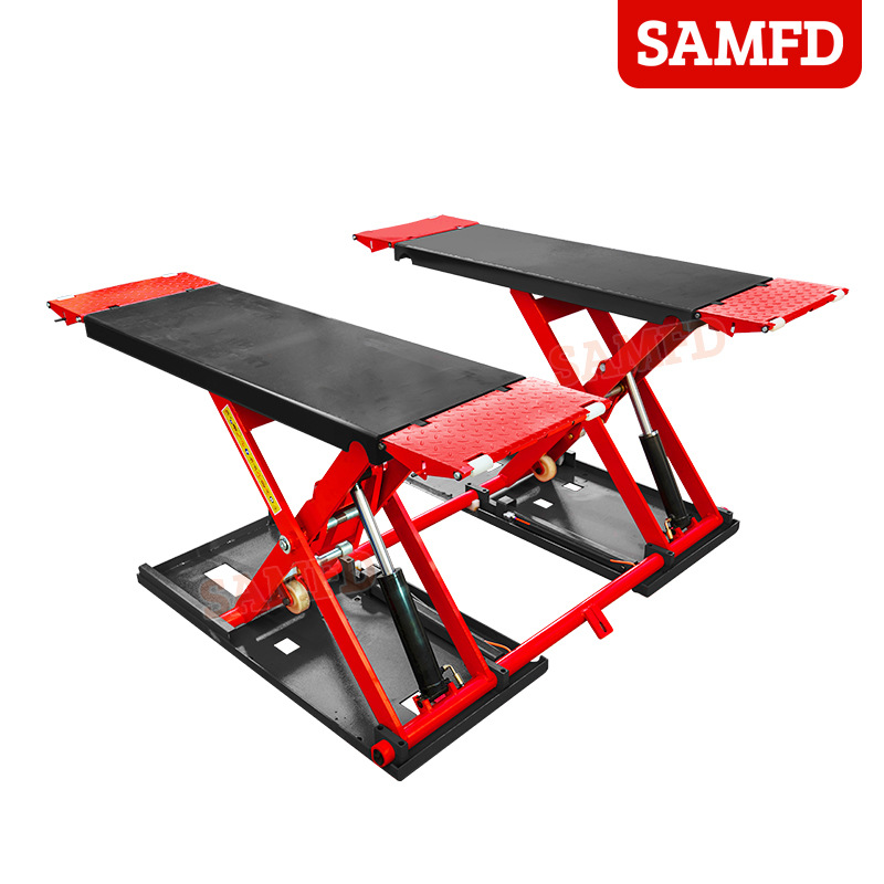 Elevador de cizalla de posición media móvil para automóvil Elevador de cizalla pequeño ultrafino instalación gratuita taller de reparación de automóviles