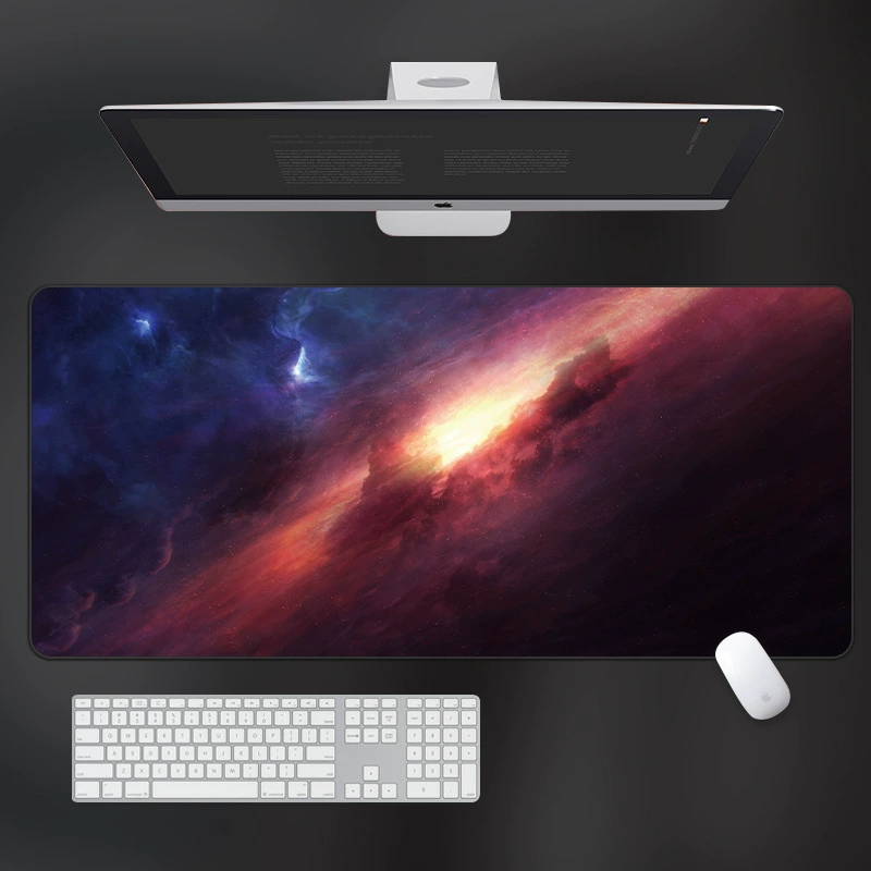 Гейминговый коврик для стола, узор звездного неба — нескользящая увеличенная мышиная подкладка, утолщённая, 800×300 или 900×400 мм