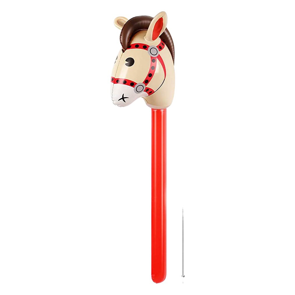 Amazon cross-border spot wholesale inflatable horse head stick cross-border for children's toy stick horse stick animal head