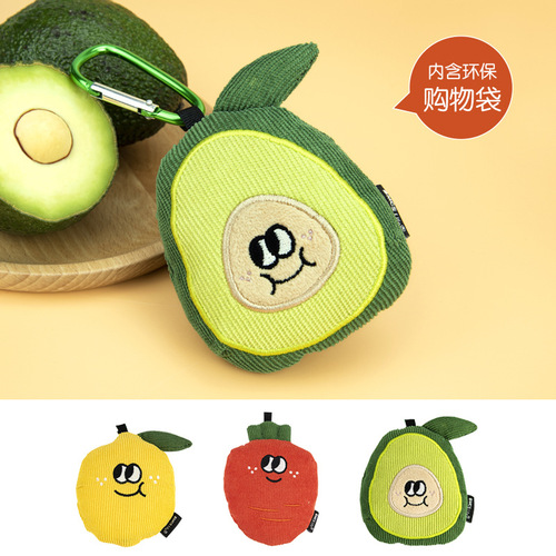 Cartoon fruit shape shopping bag original design cute doll creative folding eco-friendly bag pendant wholesale