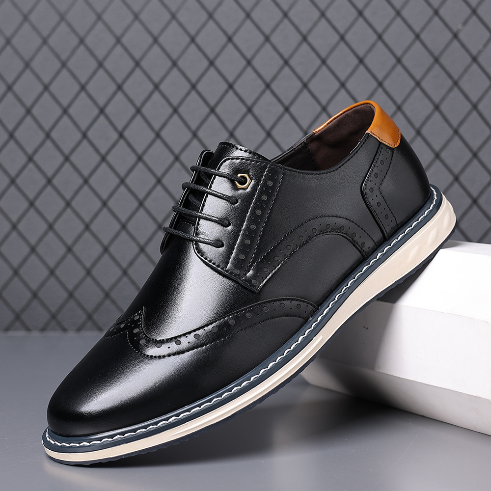 Carefully selected cross-border Brogue formal men's shoes, business gentleman, British Derby leather handmade, daily casual men's shoes