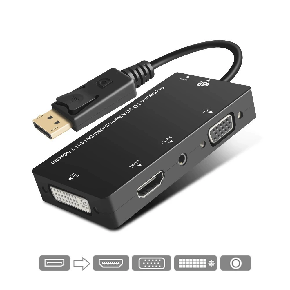 DP to HDMI VGA DVI конвертер три-в-один ноутбук мини молния ротор соединитель кросс-граница фабрика напрямую