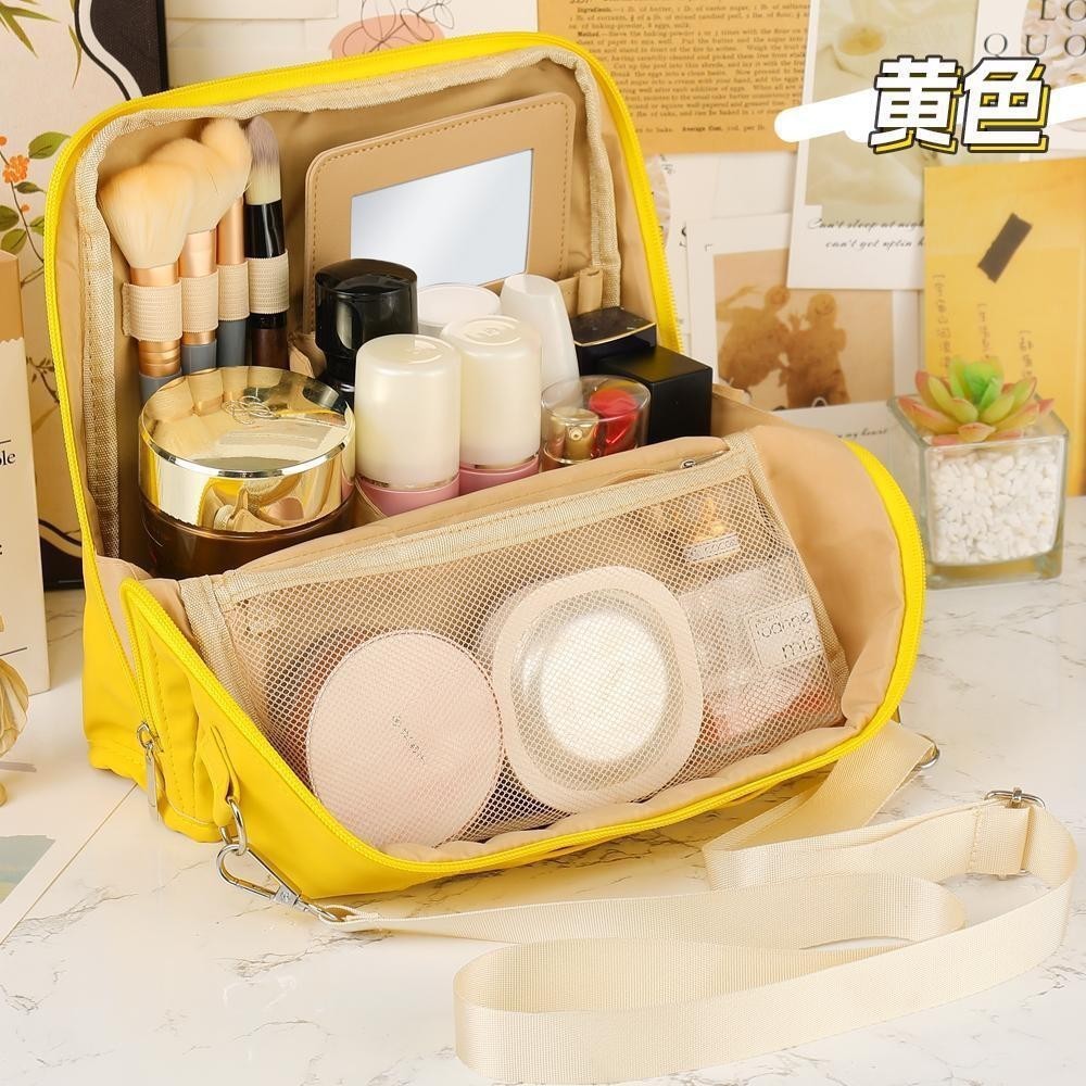 Bolsas de maquillaje de gran capacidad bolsas de lápiz bolsas de maquillaje cepillo portátil con bolsas de almacenamiento de espejo personalizadas