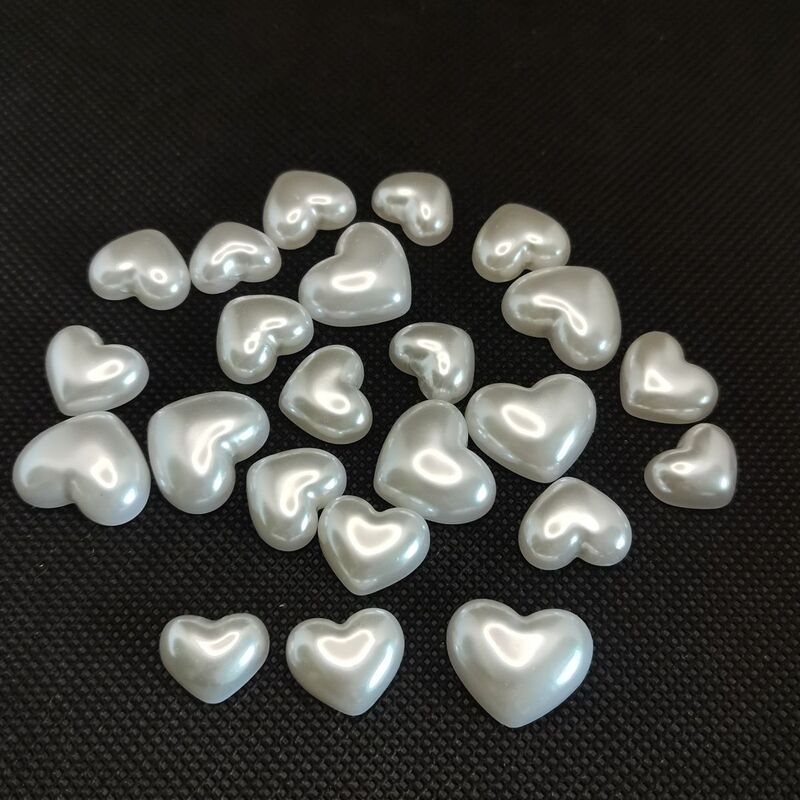 White highlight half love handmade diy jewelry accessories half peach heart abs imitation pearl classic hair accessories