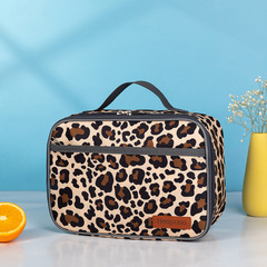2022年亞馬遜新款時尚豹紋手提午餐包 熱銷歐美印花學生便當包