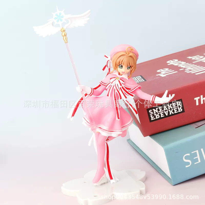 Фигурка аниме-магическая девочка, ручная работа Sakura, качающийся посох, коллекционная, 0.08 кг