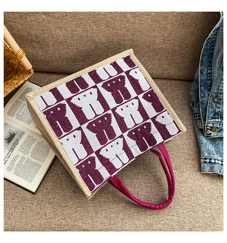 High-end mid-capacity canvas school commuting handbag 2024 new style fashionable and versatile linen single-shoulder tote bag undefined